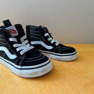 Vans Kids Black and White High-Top Sneakers